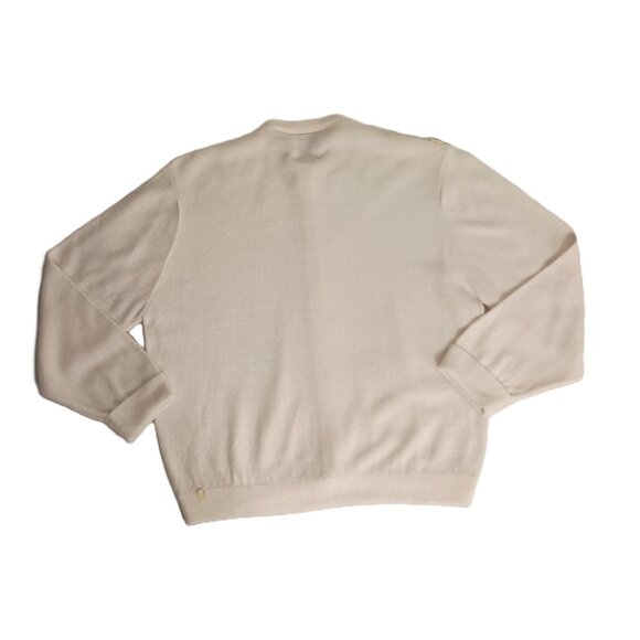 Ste Laurent Vintage White Embellished Crop 3/4 Sleeve Cardigan Sweater Women’s - Picture 7 of 16